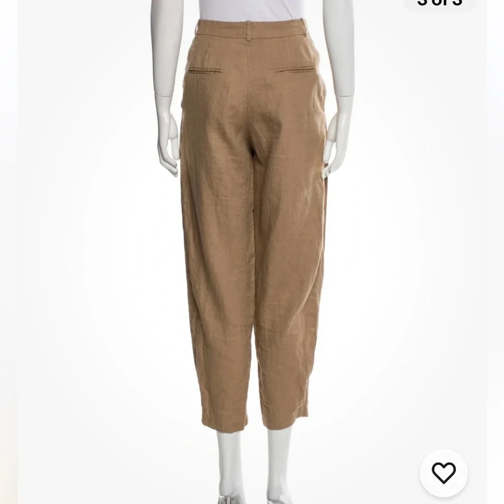 Reformation Linen Straight Leg Beige Pants